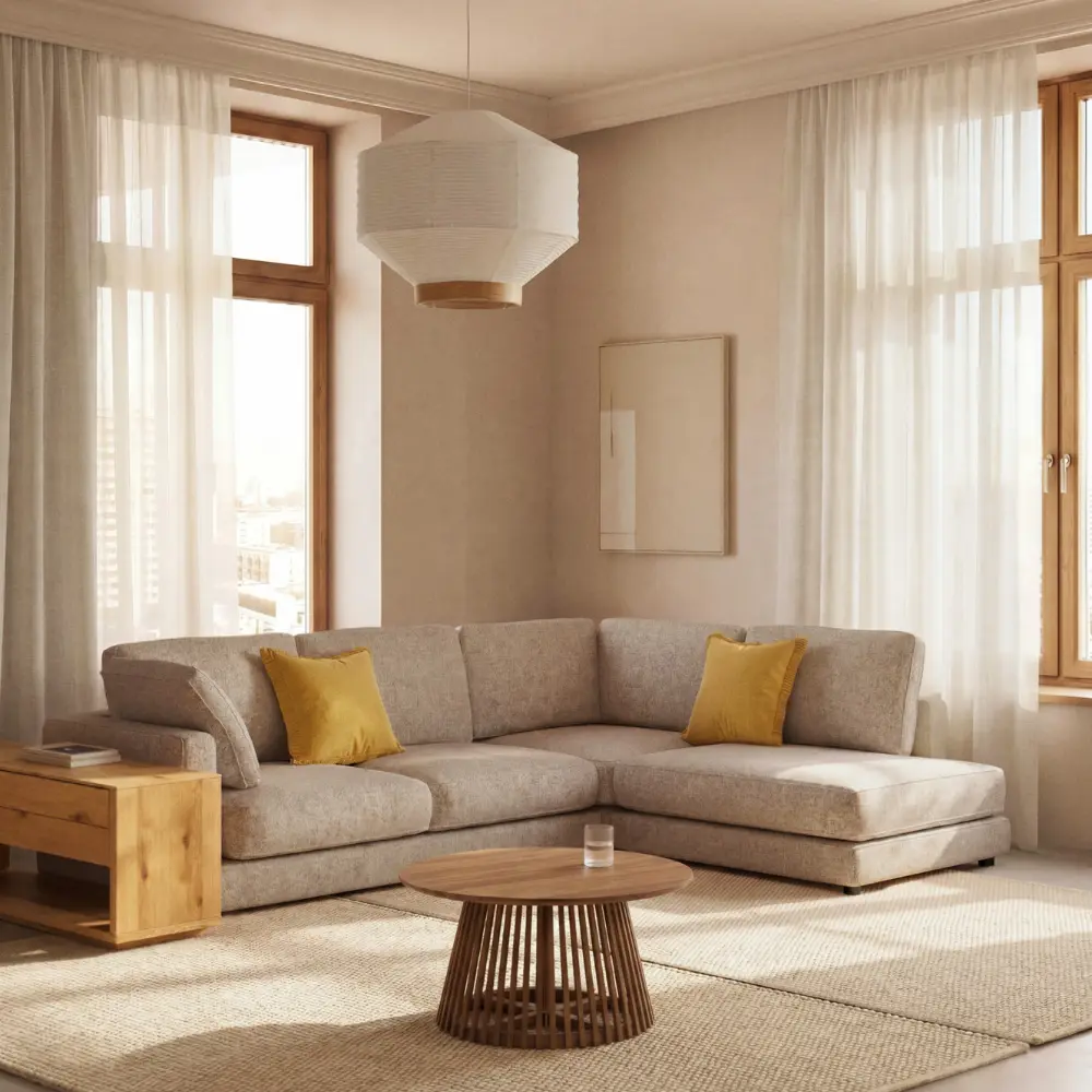Kave Home Béžová rohová bouclé pohovka Gala 300 cm II.