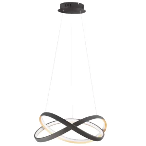 Nova Luce Černé kovové závěsné LED světlo Odrey 50 cm
